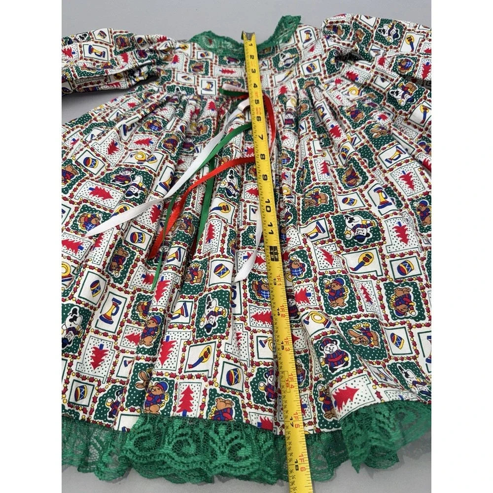 Vintage Handmade Girls Christmas Dress Pants Set Approx 2T Holiday 3 Piece